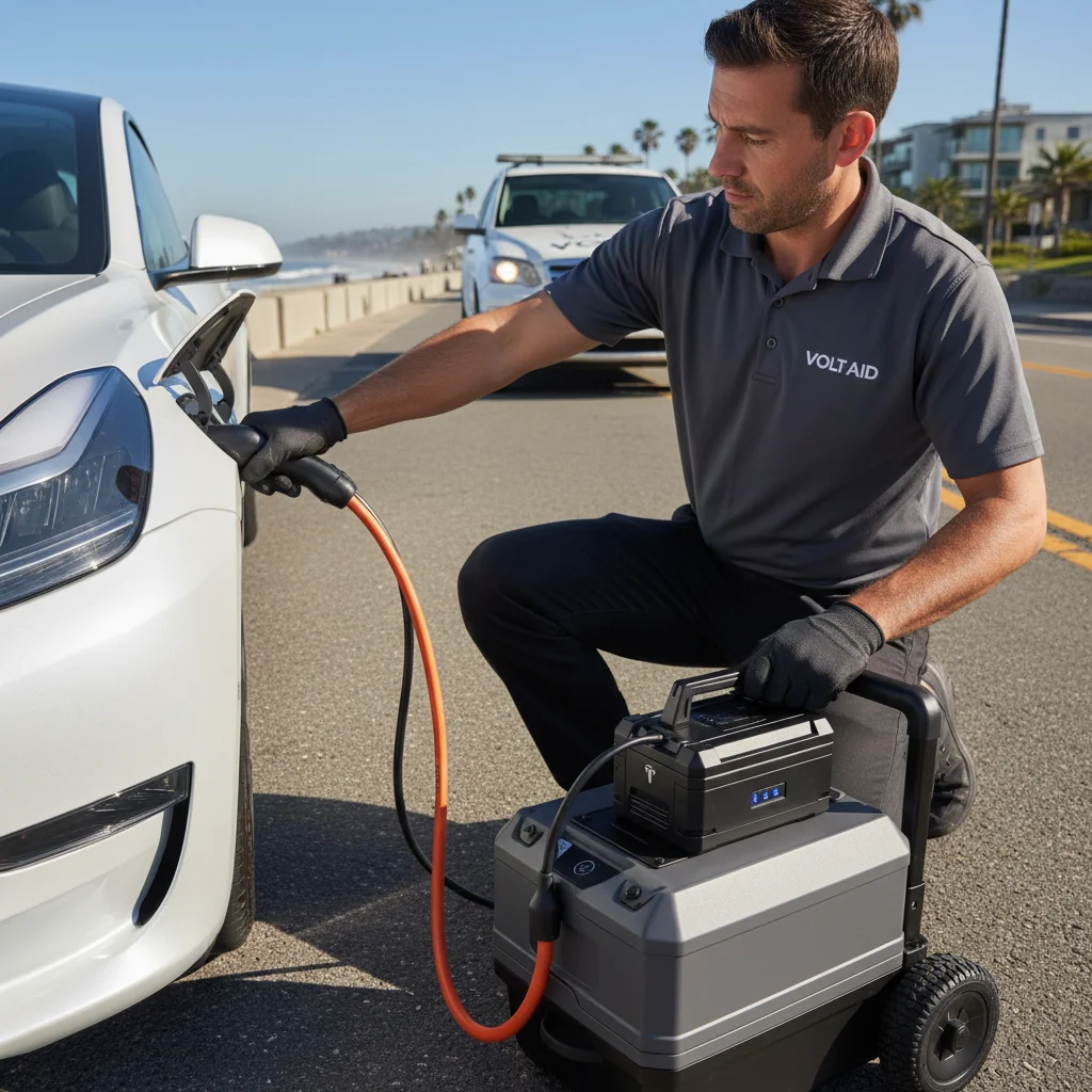 A pickup parked beside an EV with a charging cable at the charge port